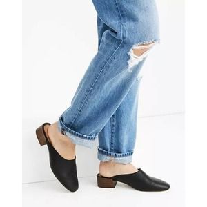 Madewell The Alicia Mule in Black Leather Shoes